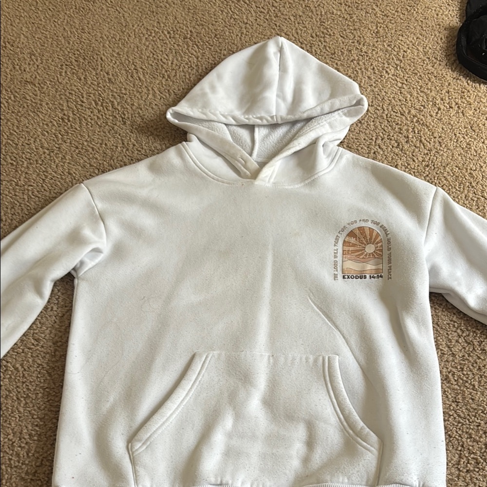 SHEIN White Hoodie with Graphic Detail